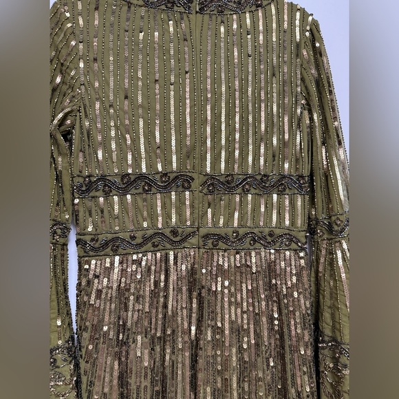 NWT Mac Duggal 5591 LightOlive 3/4 Sleeve V Neck A Line Dress Size 6 - Picture 17 of 17